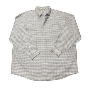 L.L. Bean Wrinkle Free Traditional Fit Plaid Button Down Shirt Blue Neck Size 18